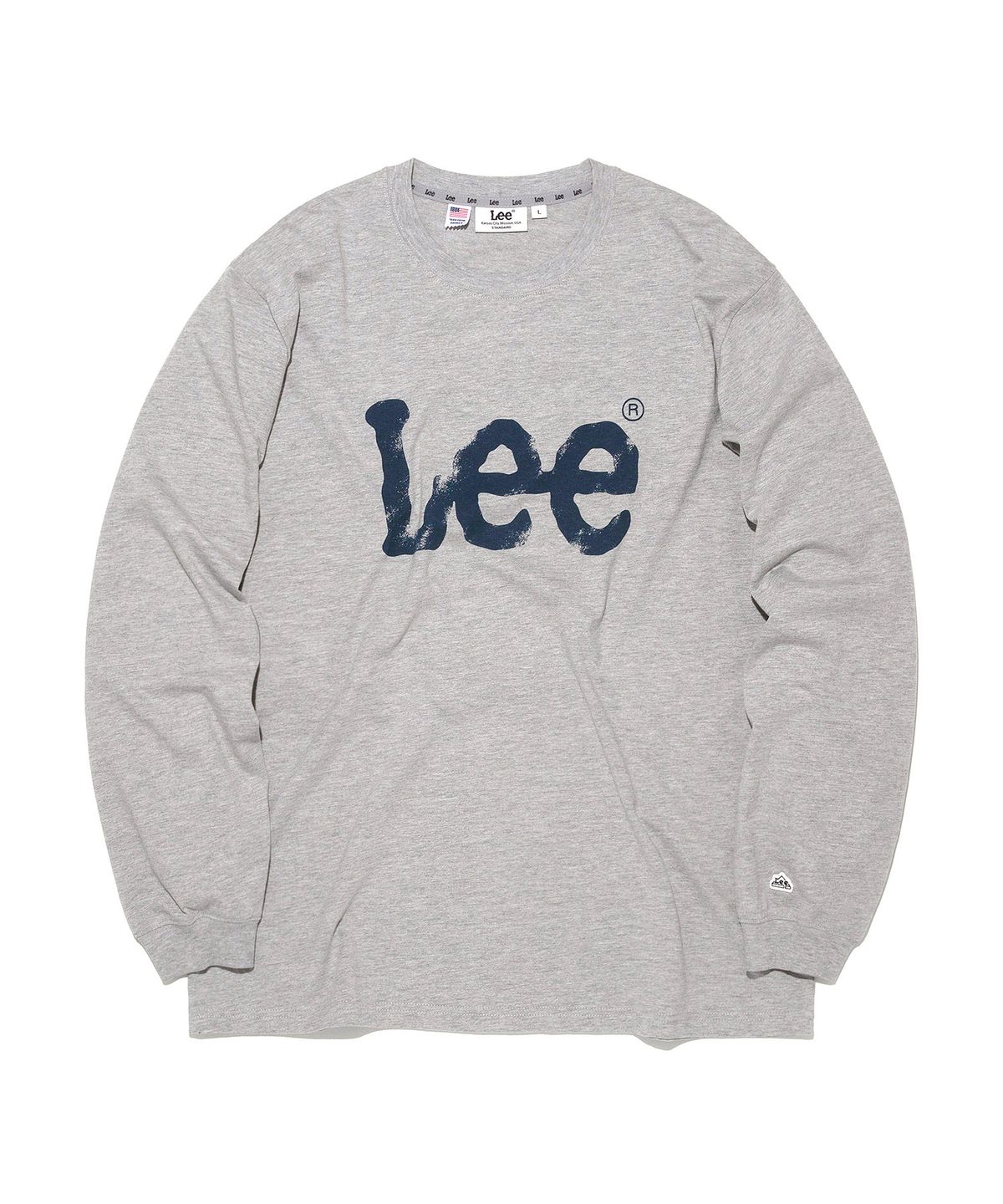 리(LEE) 스프레이 로고 긴팔 티셔츠 그레이