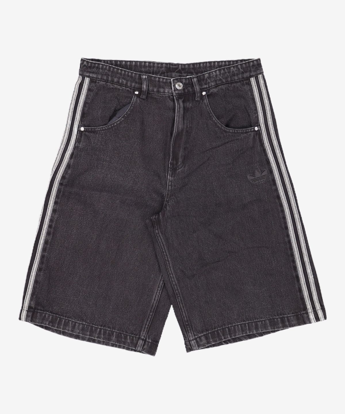 아디다스(ADIDAS) 데님 파이어버드 숏 팬츠 - 블랙 / JC6719 32