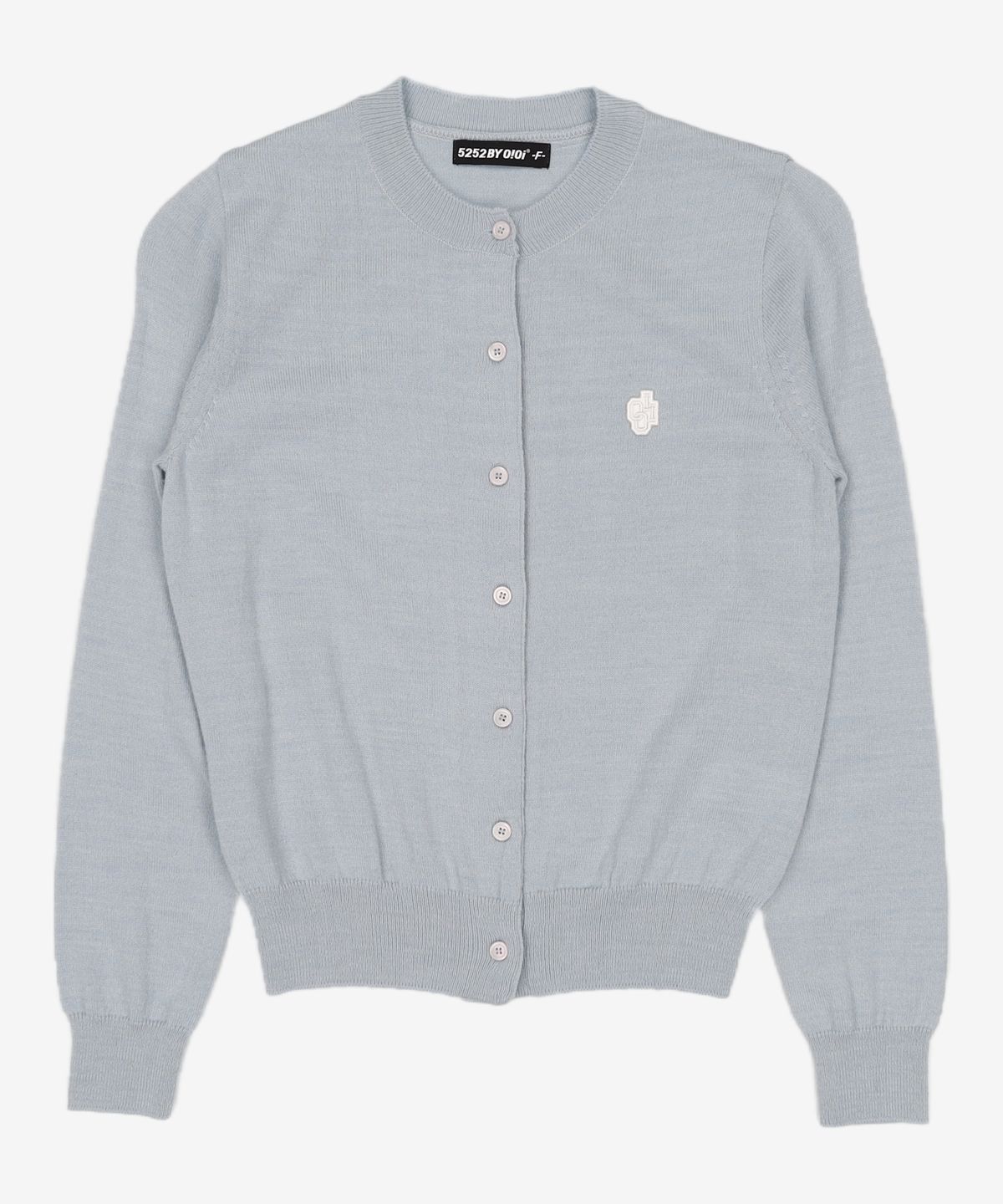 오아이오아이 컬렉션(OIOI COLLECTION) BASIC PATCH KNIT CARDIGAN (WOMEN) [SKY BLUE] FREE