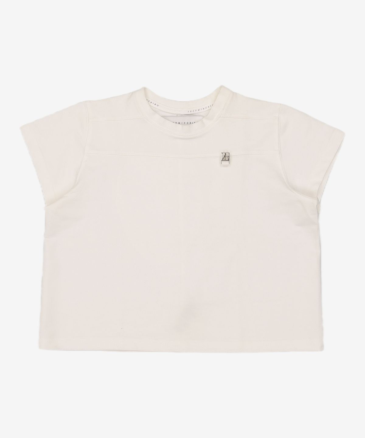 트리밍버드(TREEMINGBIRD) Metal Cut Point Crop T-shirts [ White ] OS
