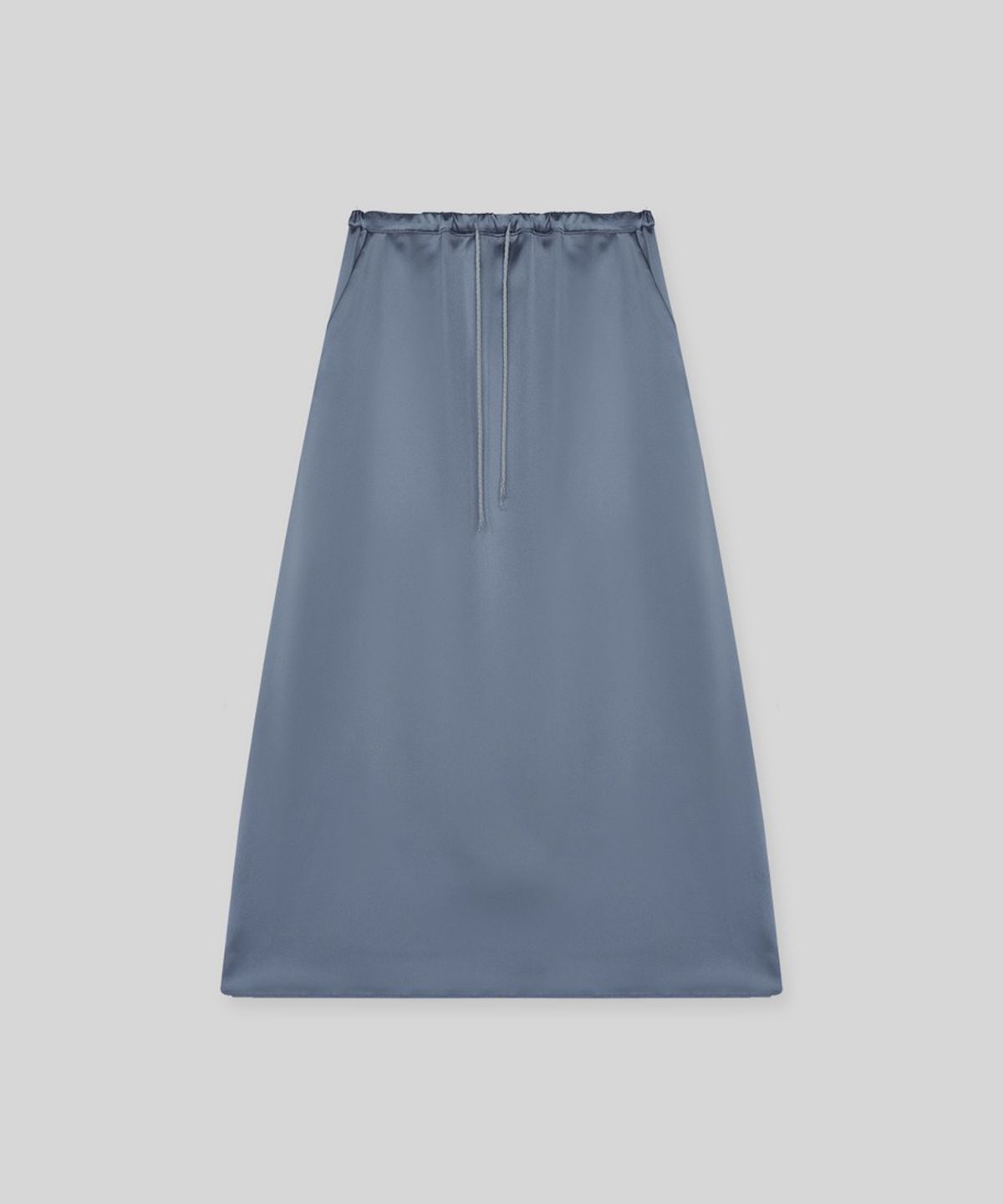 더밀루이(THEMILUI) Strap silk skirt (Ash Blue)