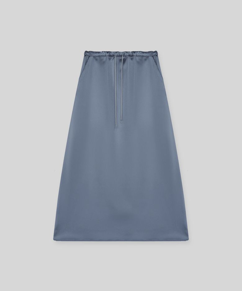 Strap silk skirt (Ash Blue)