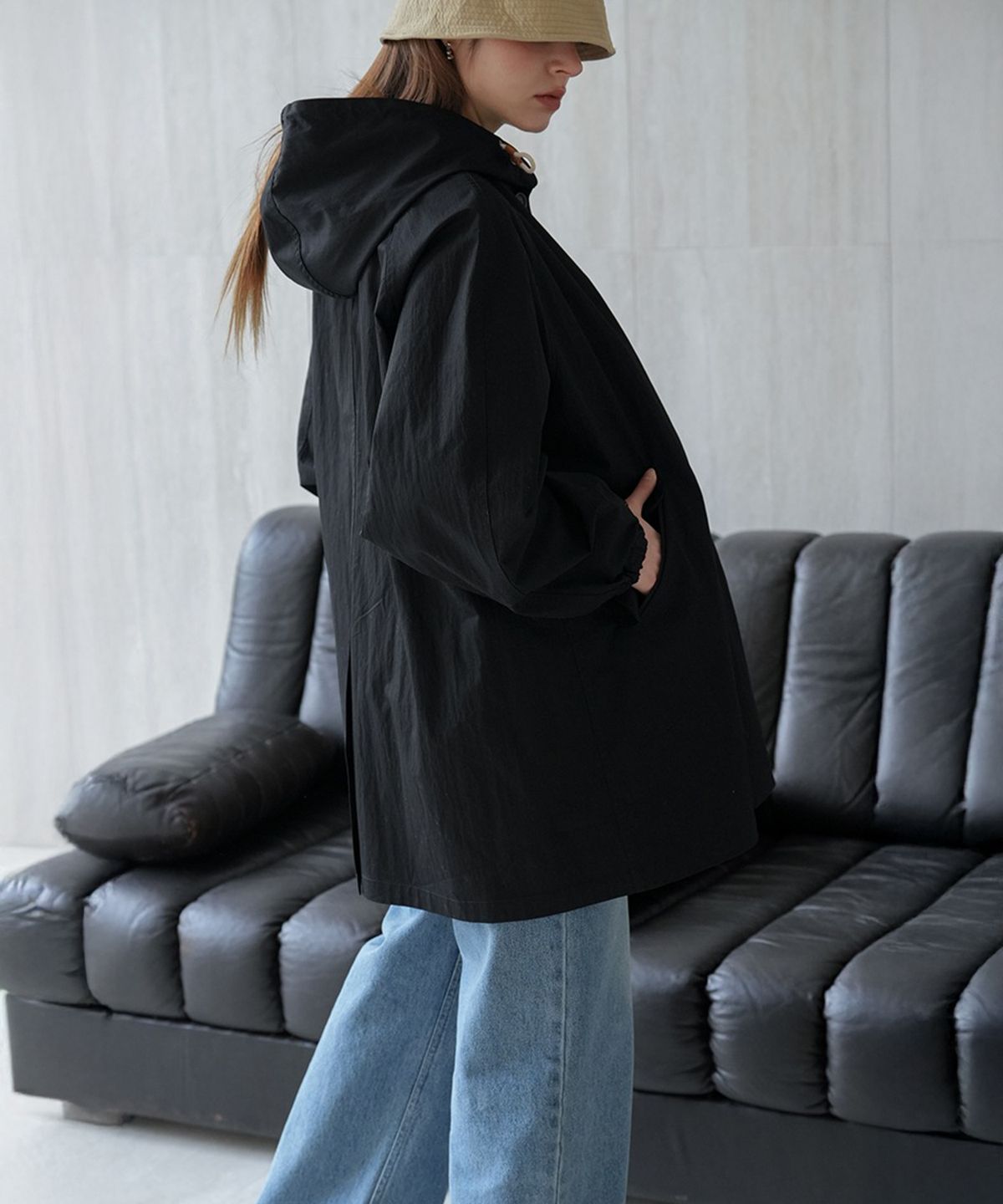 더밀루이(THEMILUI) Ender hood trench Coat (Black)