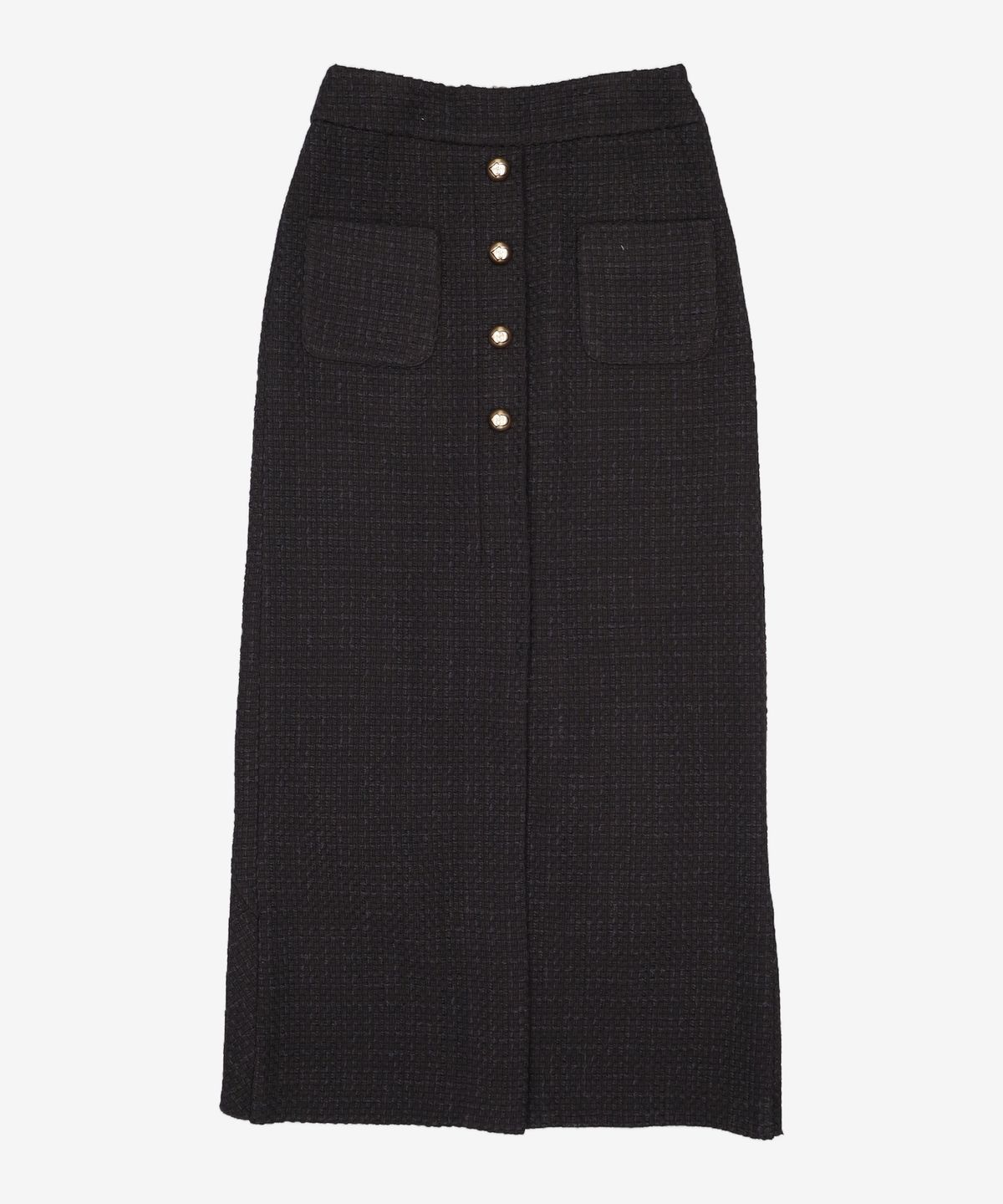 럭키슈에뜨(LUCKY CHOUETTE) [Atelier] Waist Band Point Long Skirt_LFKAW23820BKD 36