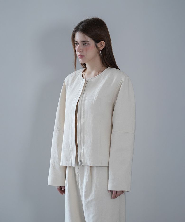 Mog linen zip-up (Ivory)