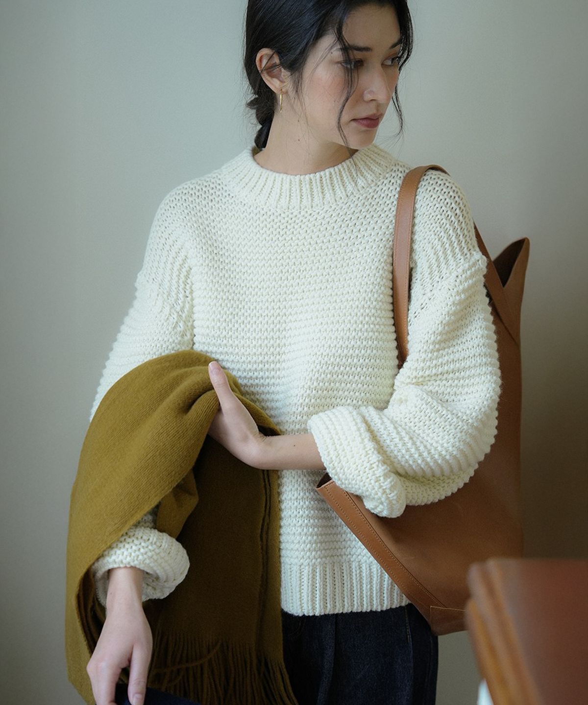 더밀루이(THEMILUI) Kon Wool Waffle knit (Ivory)