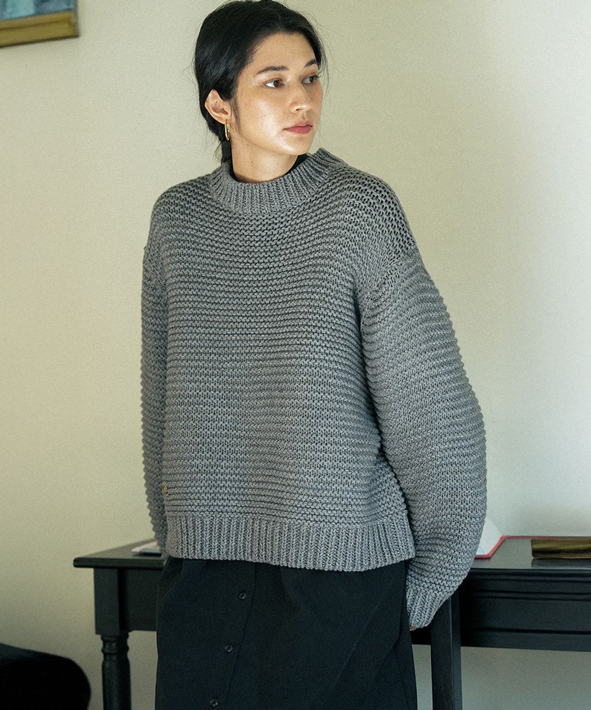 더밀루이(THEMILUI) Kon Wool Waffle knit (Dark Gray)
