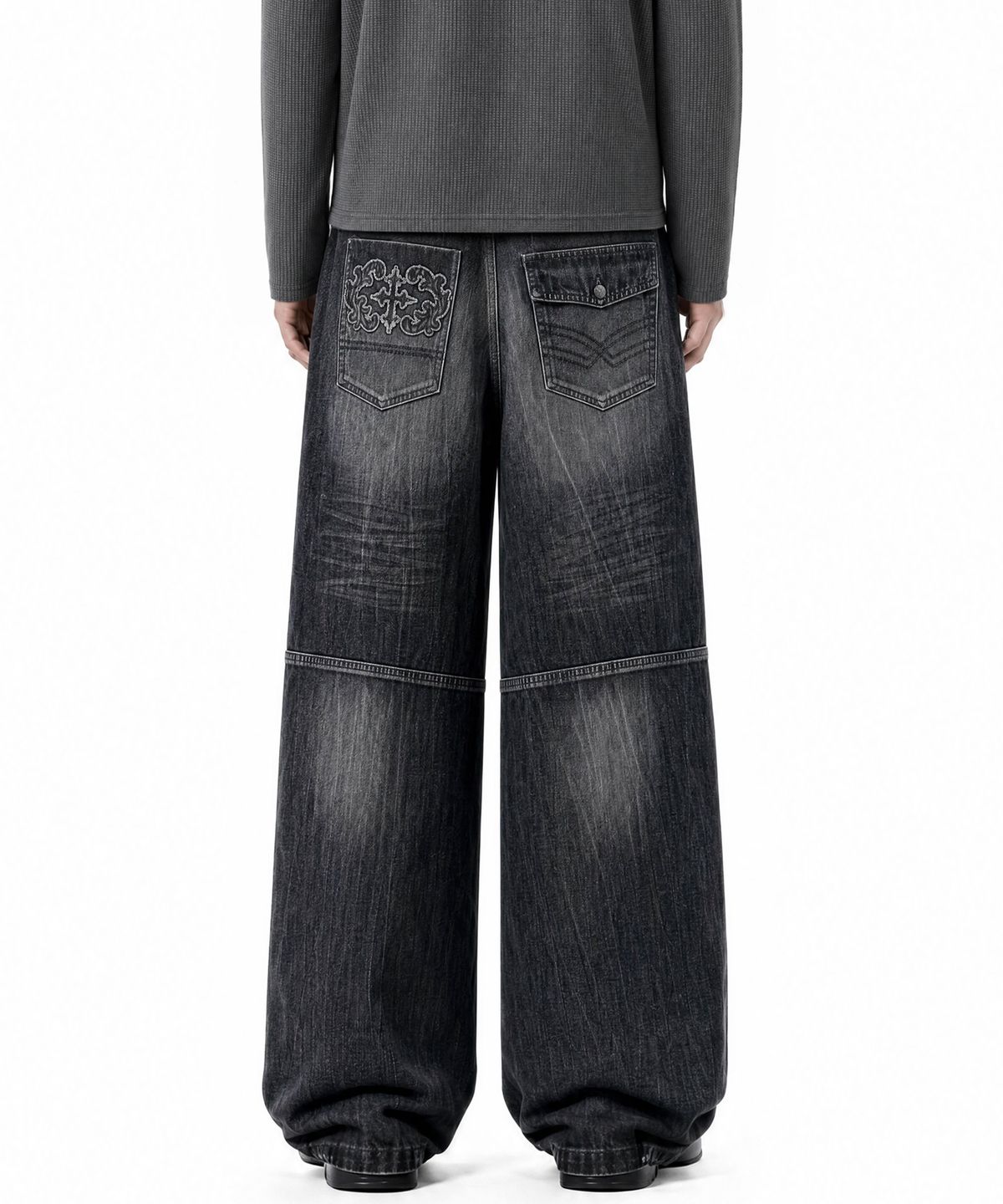 아이돈워너셀(IDWS) Glyph Patch Denim Pants Black