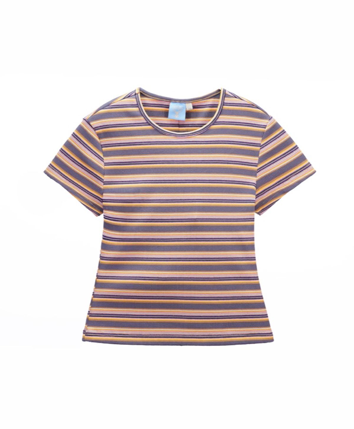누크피터(NUUKFITTER) SLIM CROP STRIPE T-SHIRT_WOMEN [ORANGE] 크롭 스트라이프 티셔츠 오렌지