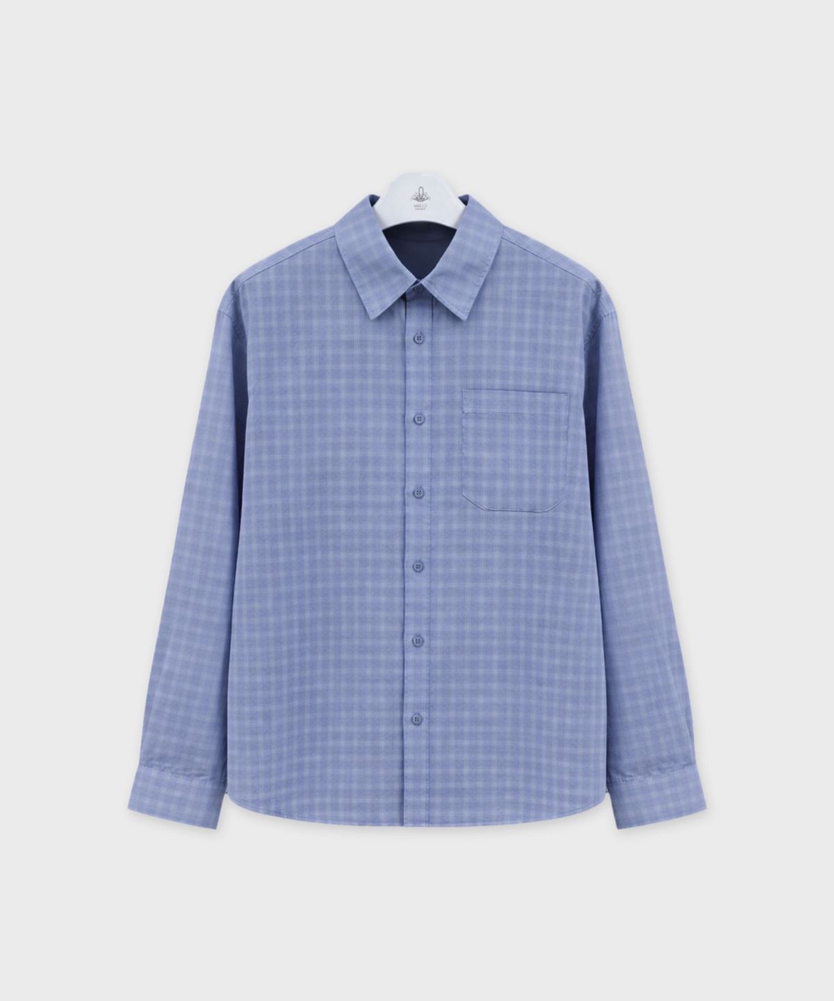 더밀루이(THEMILUI) Angle Check Shirt (Powder Blue)