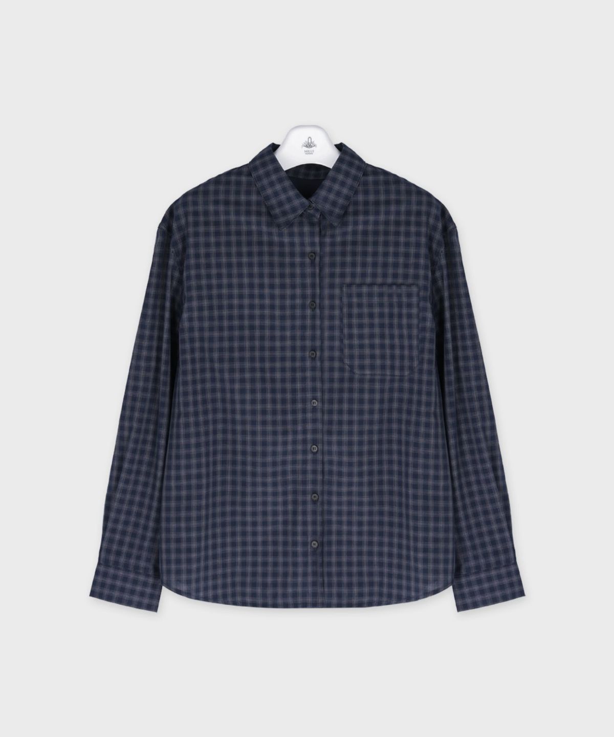 더밀루이(THEMILUI) Angle Check Shirt (Deep Navy)