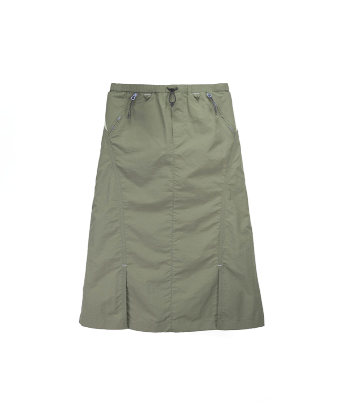 누크피터(NUUKFITTER) MESH PATCH STRING SKIRT_WOMEN [KHAKI] 메쉬 나일론 스트링 미니스커트 카키