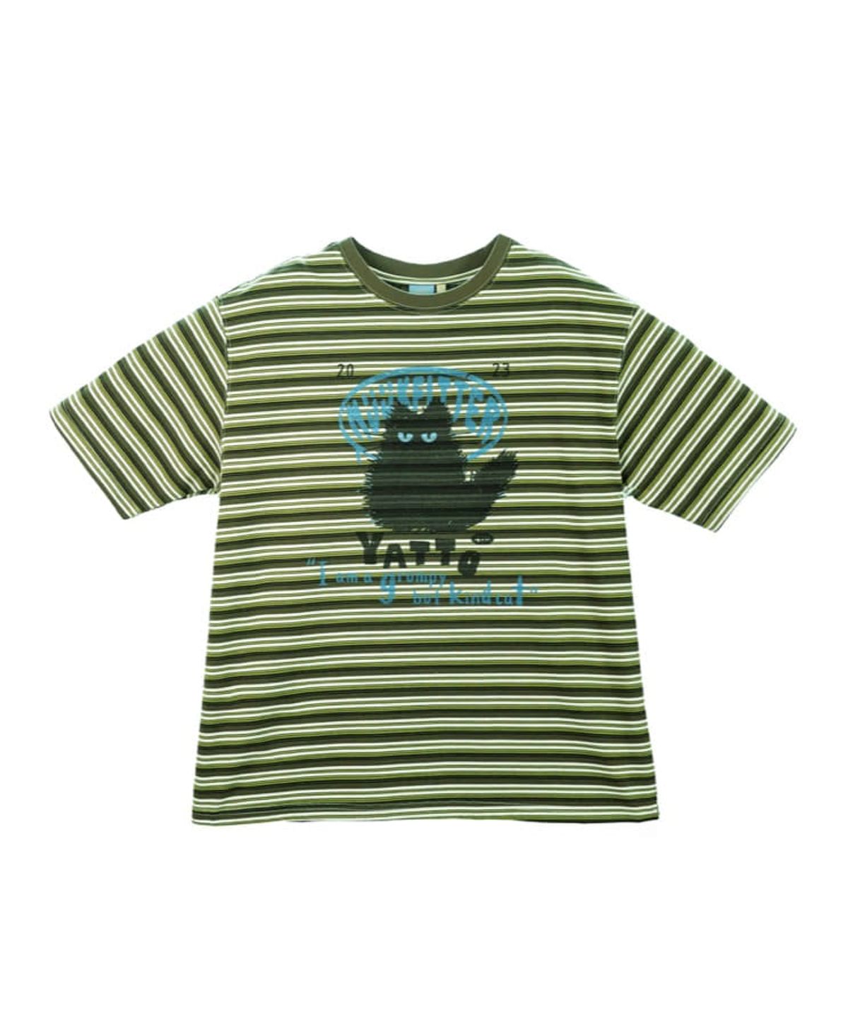 누크피터(NUUKFITTER) YATTO STRIPE T-SHIRT [KHAKI]야토 스트라이프 그래픽 티셔츠 카키