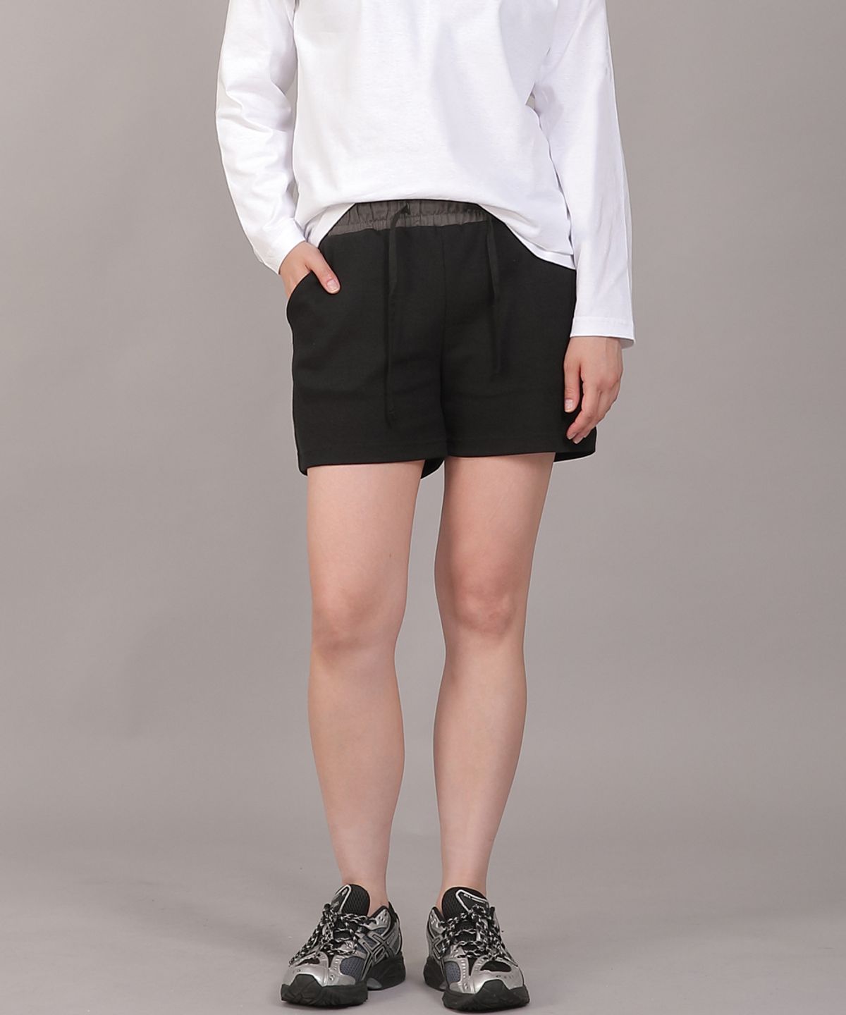 세인트크루(SAINTCREW) 소프트 기모 숏팬츠 SKS-389 그레이블랙