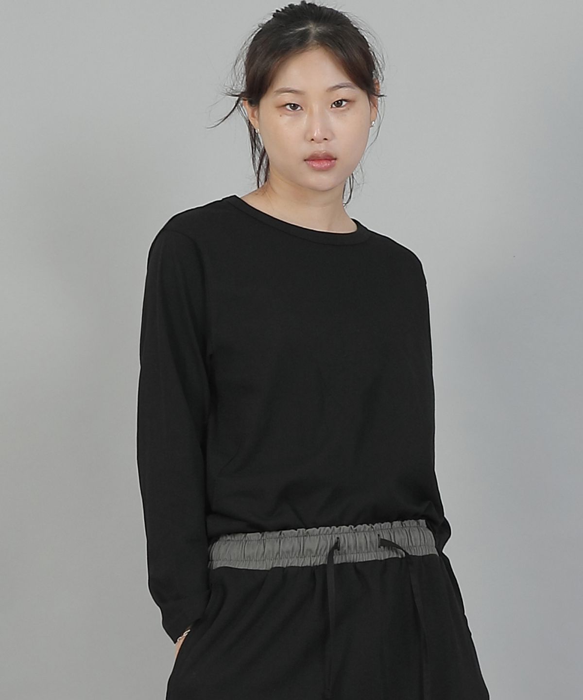 세인트크루(SAINTCREW) 미니멀 소프트 R넥 긴팔티셔츠 MMS-8A14 블랙