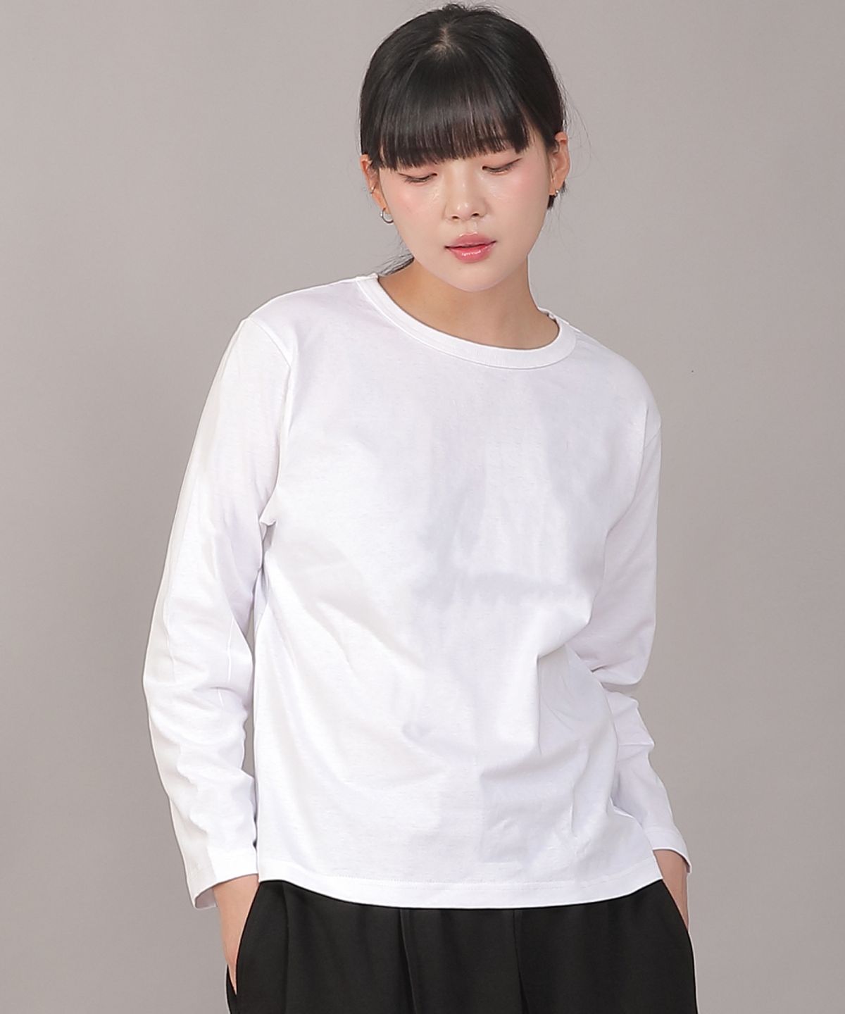 세인트크루(SAINTCREW) 미니멀 소프트 R넥 긴팔티셔츠 MMS-8A14 화이트