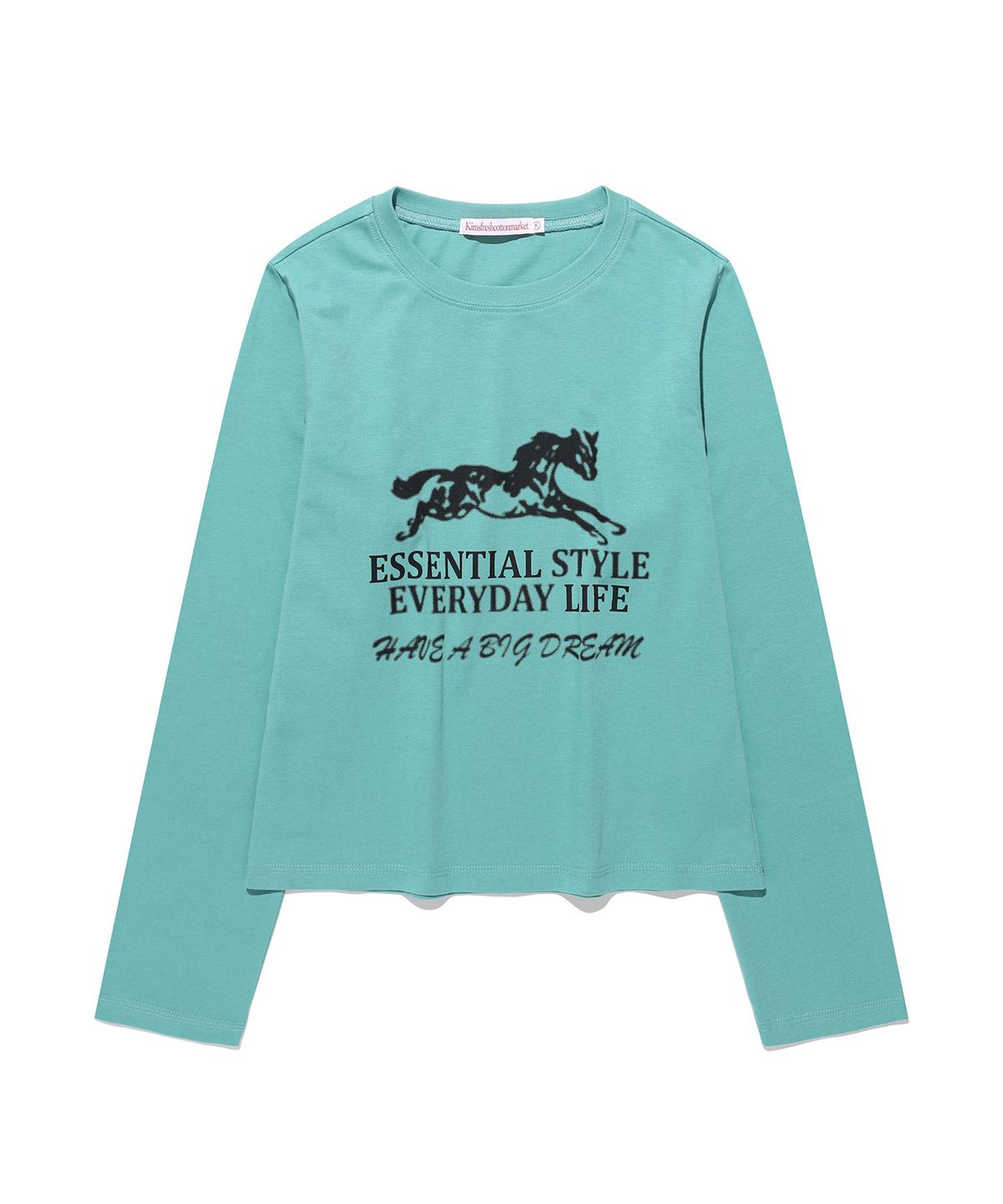 킴스 프레시 코튼 마켓(KIMS FRESH COTTON MARKET) Essential Horse LS Tee Mint