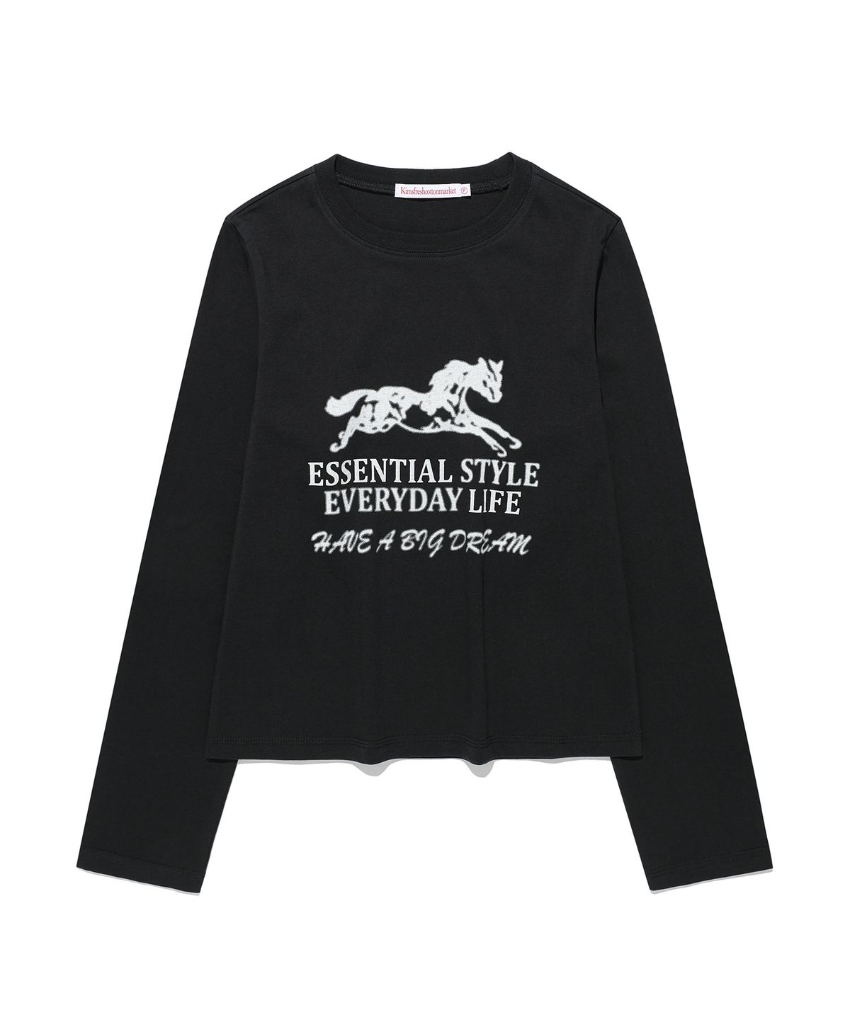 킴스 프레시 코튼 마켓(KIMS FRESH COTTON MARKET) Essential Horse LS Tee Charcoal