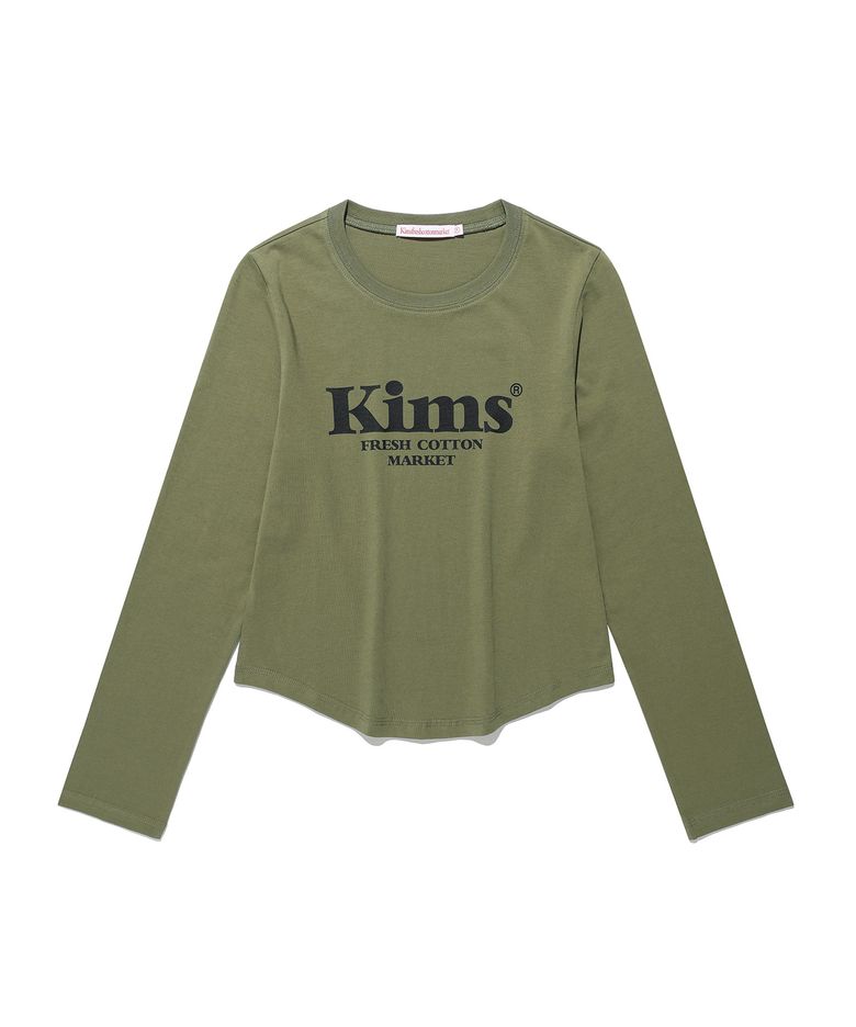 Kims Bam Logo LS Tee Khaki