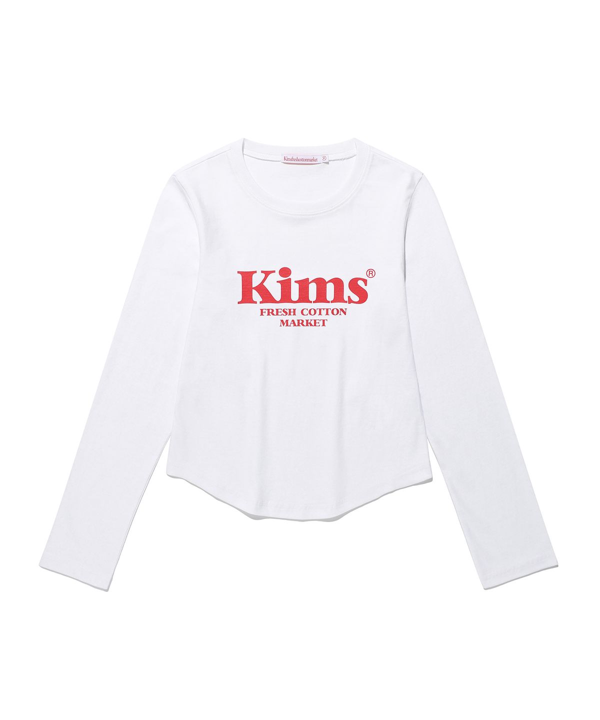 킴스 프레시 코튼 마켓(KIMS FRESH COTTON MARKET) Kims Bam Logo LS Tee White(red)