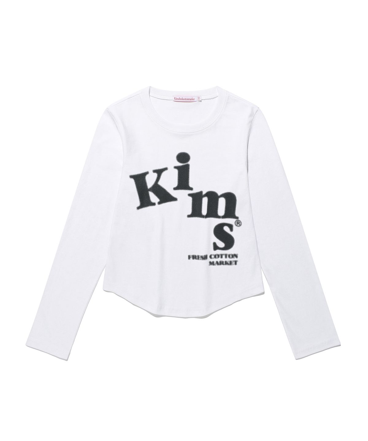 킴스 프레시 코튼 마켓(KIMS FRESH COTTON MARKET) (Unisex) Messy Alpha Logo LS Tee White