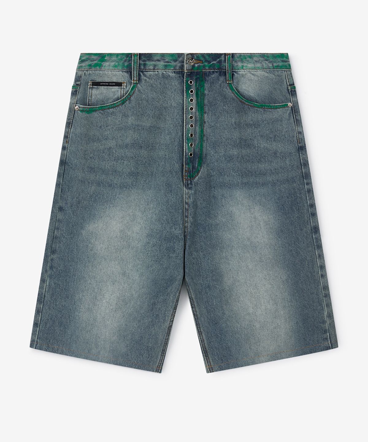 스트라이크(STRIKE) Atelier Green Washed Eyelet Bermuda Shorts