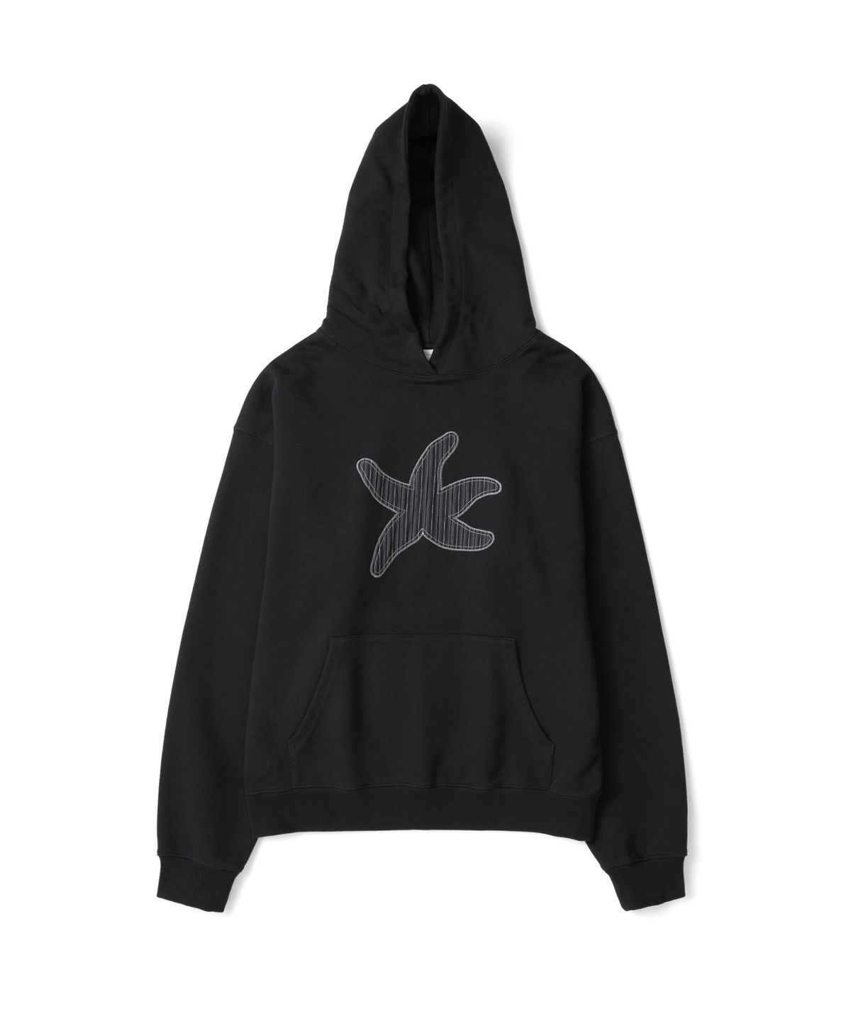더콜디스트모먼트(THE COLDEST MOMENT) TCM stripe starfish logo hoodie (black)