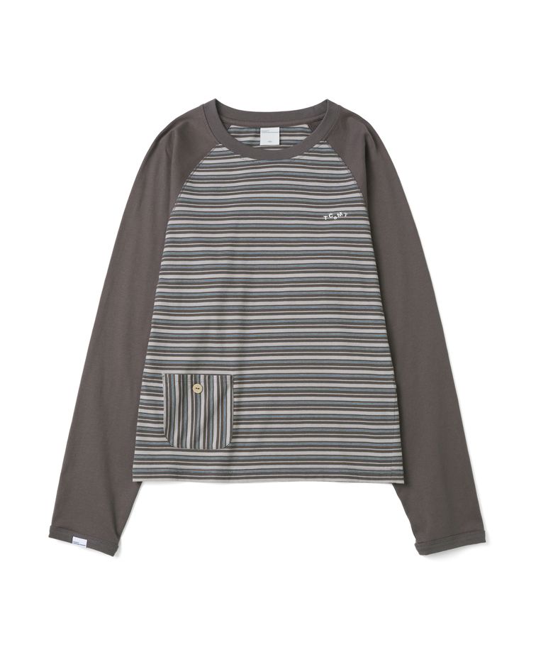 (w) TCM mix panel long sleeve (brown)
