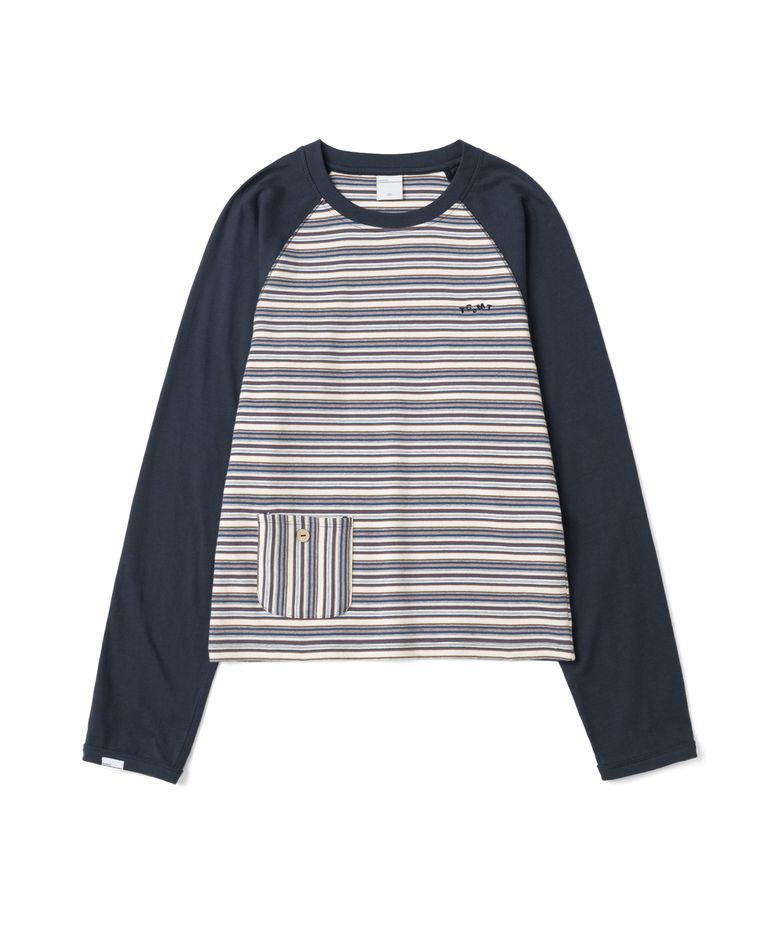 (w) TCM mix panel long sleeve (navy)