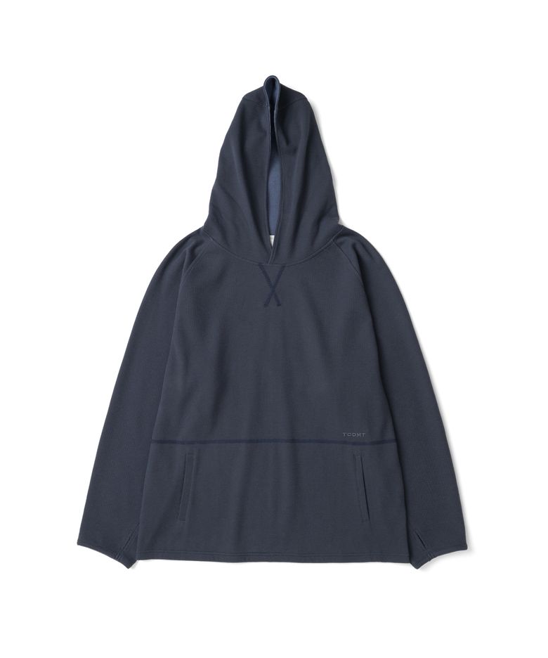 TCM stitch cross hooded long sleeve (navy)