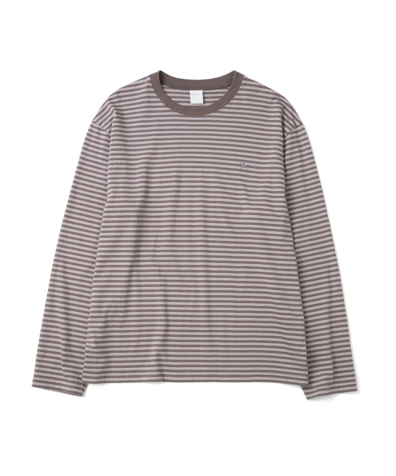 TCM mini logo stripe long sleeve (mauve)