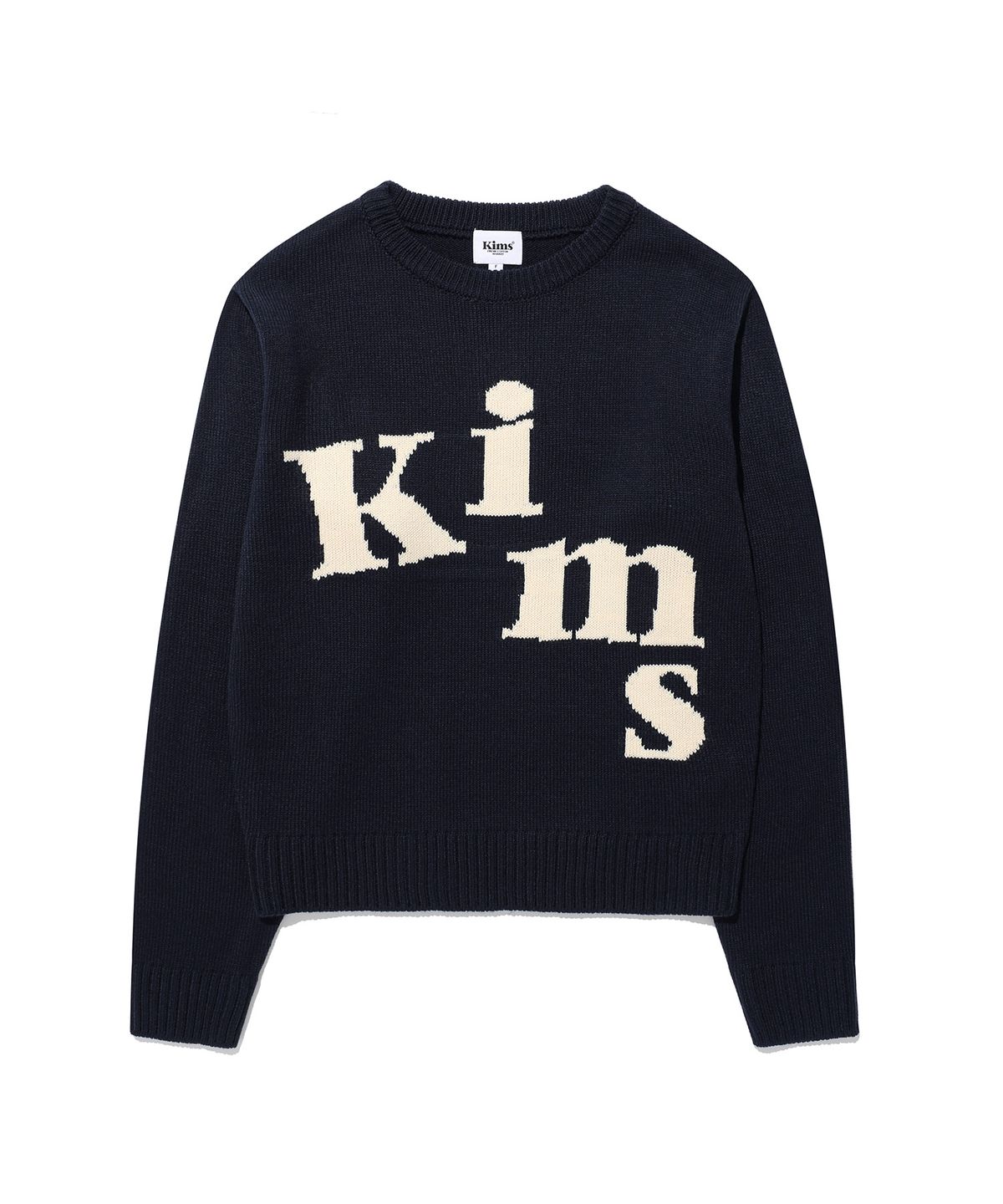 킴스 프레시 코튼 마켓(KIMS FRESH COTTON MARKET) (Unisex) Messy Alpha Logo Sweater Navy