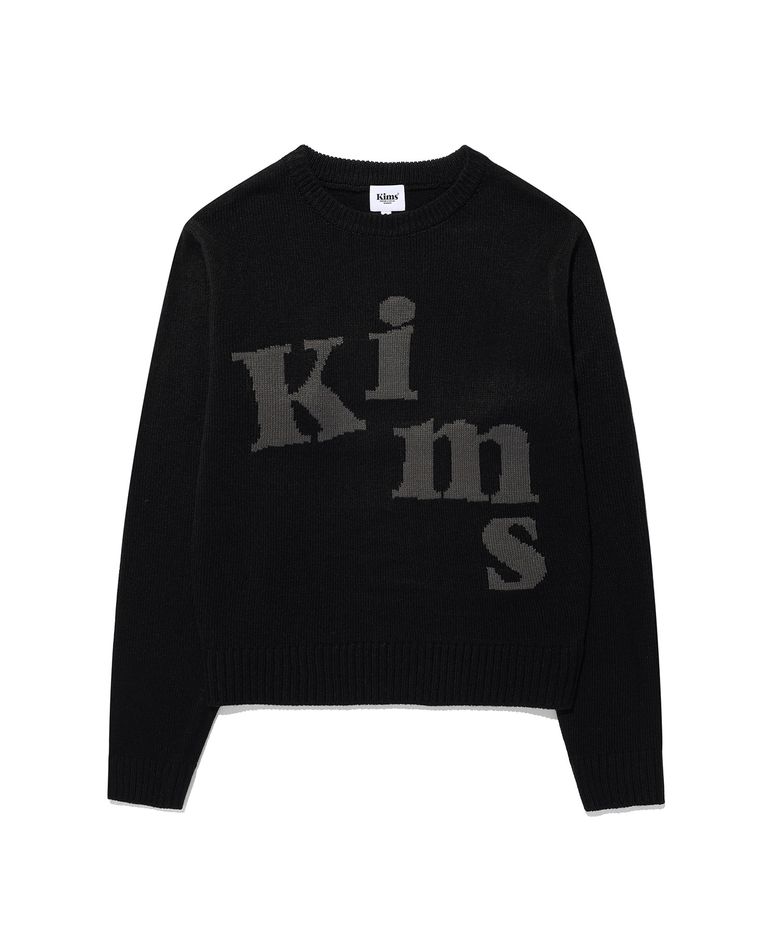 (Unisex) Messy Alpha Logo Sweater Black