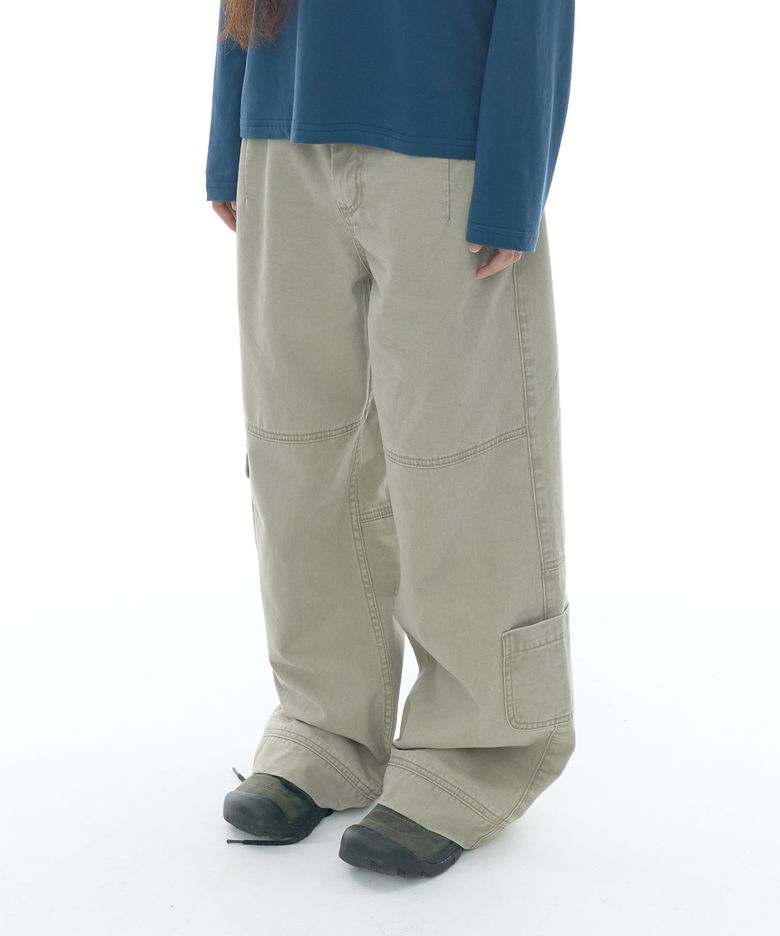 TCM vintage washed pocket pants (beige)