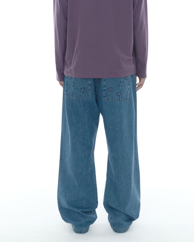 TCM starfish pocket button denim pants (blue)