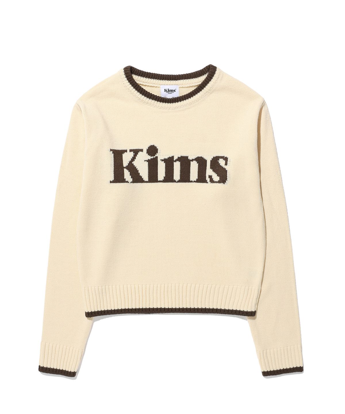 킴스 프레시 코튼 마켓(KIMS FRESH COTTON MARKET) (Unisex) Kims Bam Logo Sweater Ivory