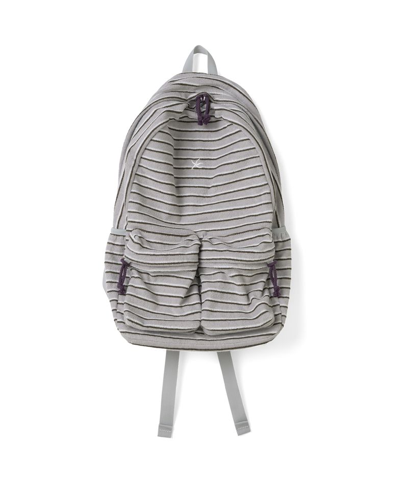 TCM terry multi stripe backpack (light grey)