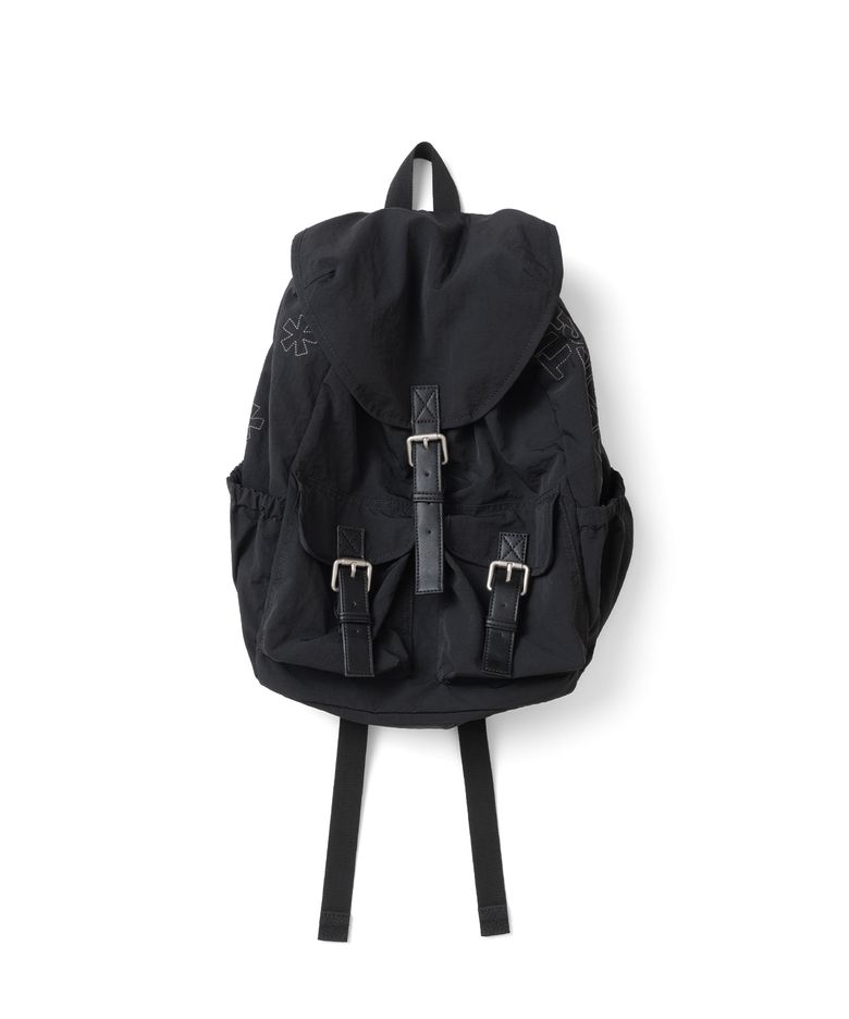 TCM nylon flap strap backpack (black)