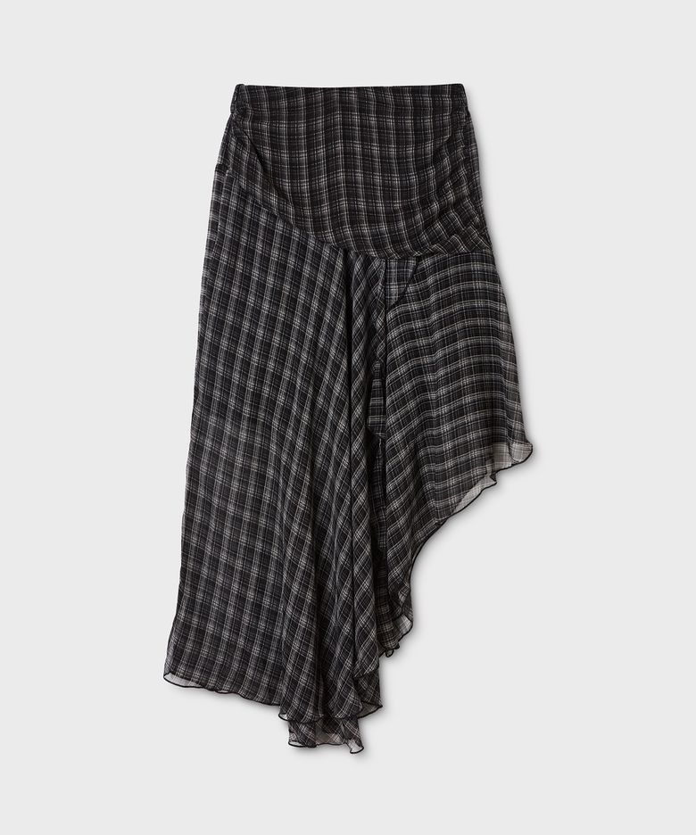 Asymmetric Check Skirt / WHWHG4991F