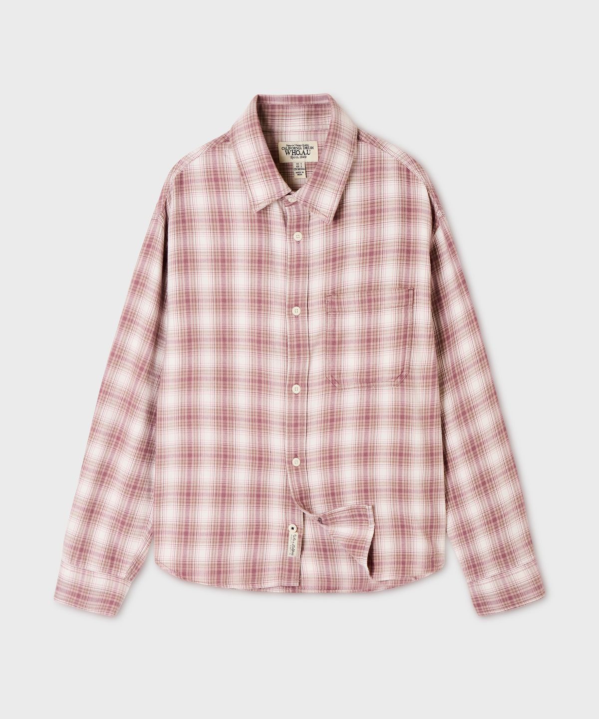 후아유(WHO.A.U) Flannel Loose-Fit Check Shirts(F) / WHYCG4T41F