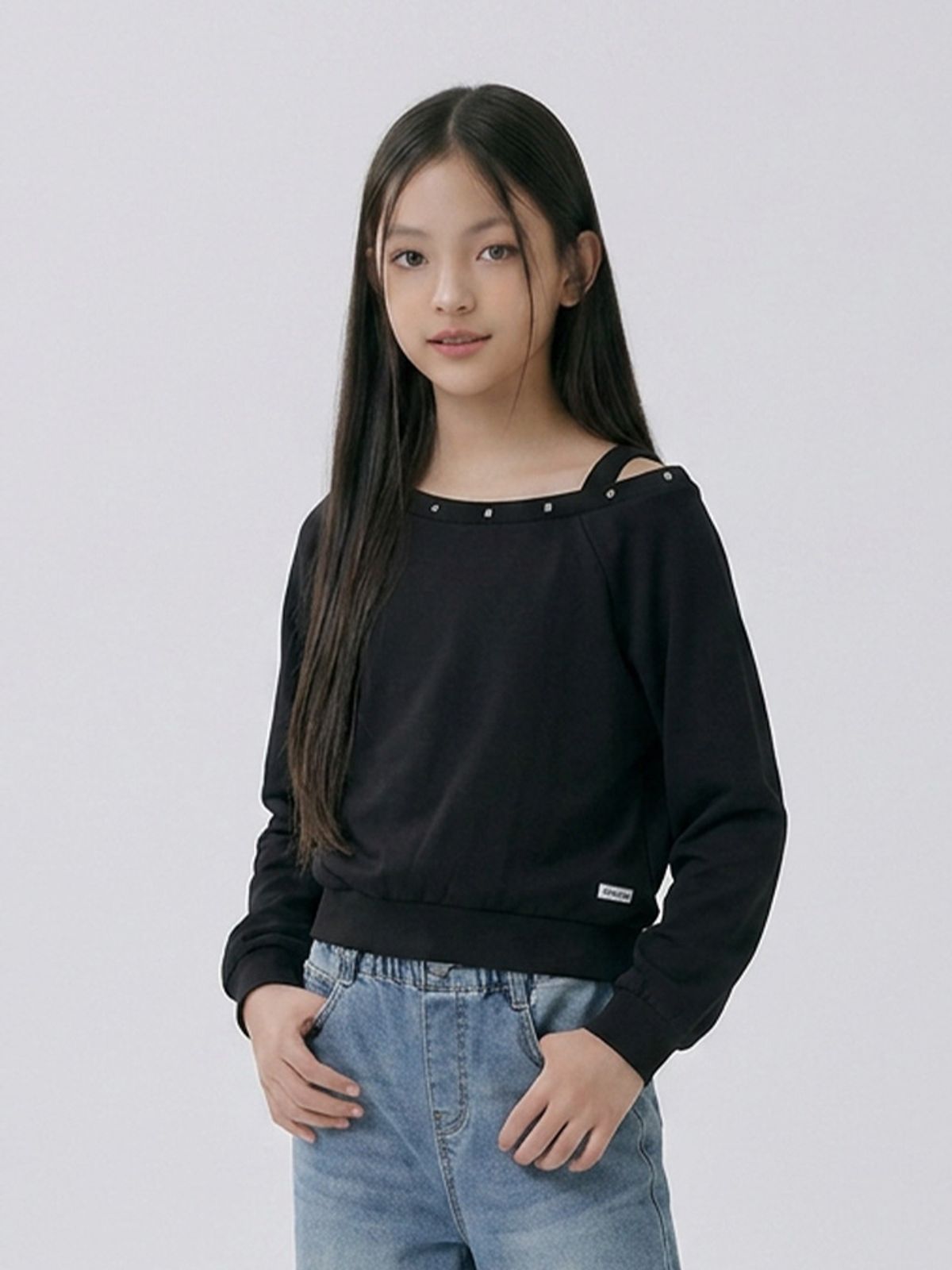 행텐 틴즈(HANGTEN TEENS) 틴즈 여아 오프 숄더 맨투맨_100(14580-131-607-09)