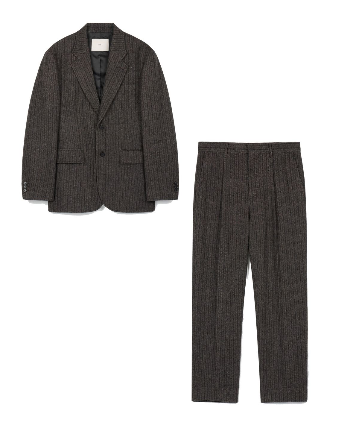 티엔지티(TNGT) [SET] Redford Wool Herringbone Jacket & Tapered-Fit Pants (Grey) 0TJA6F104G2