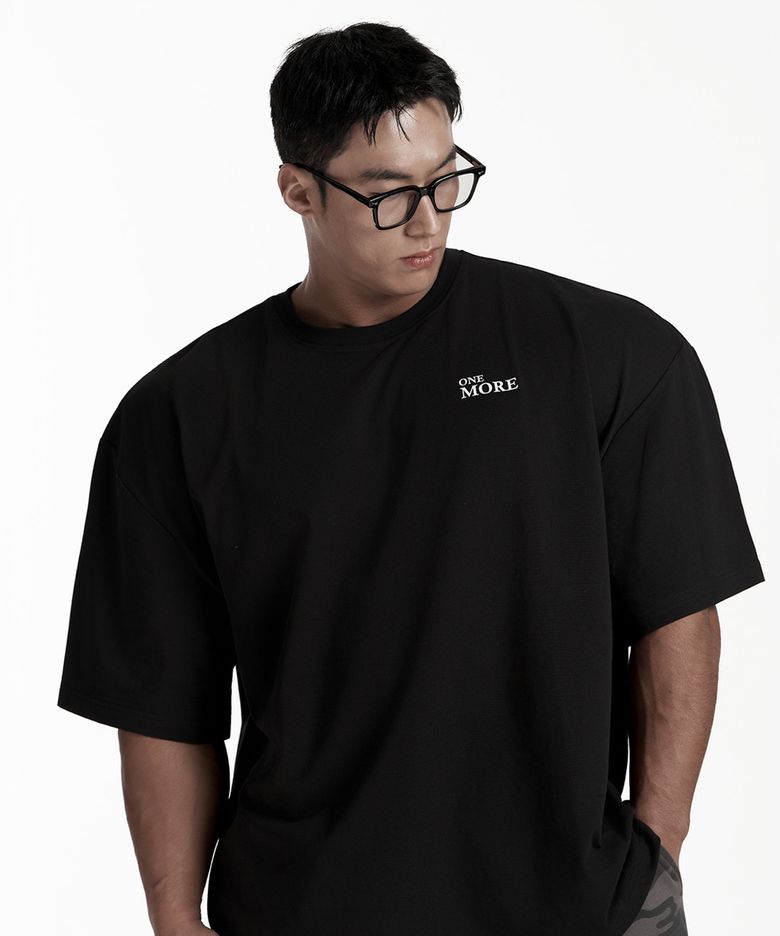 원모어 에센셜 로고 오버핏 숏슬리브