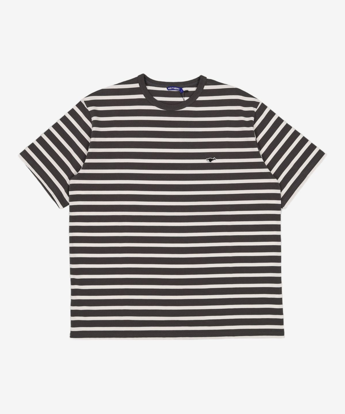 네이더스(NEITHERS) BASIC STRIPE S/S T-SHIRT (CHARCOAL STRIPE) 4