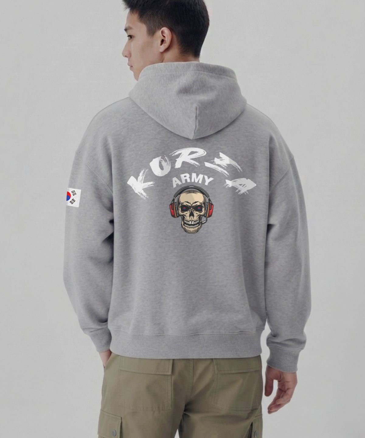 엠블룩(AMBLELOOK) 후디드 스웨트셔츠 KOREA ARMY스컬 (2color)