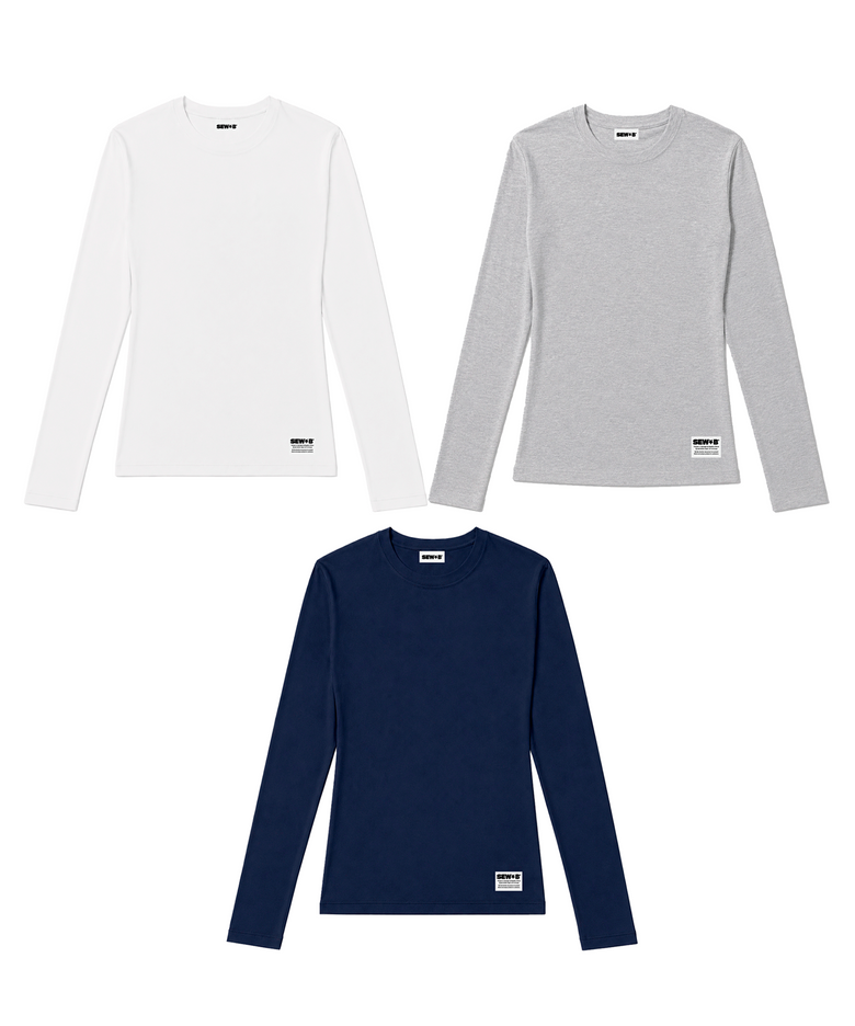 세미크롭 긴팔티 [3 Pack]