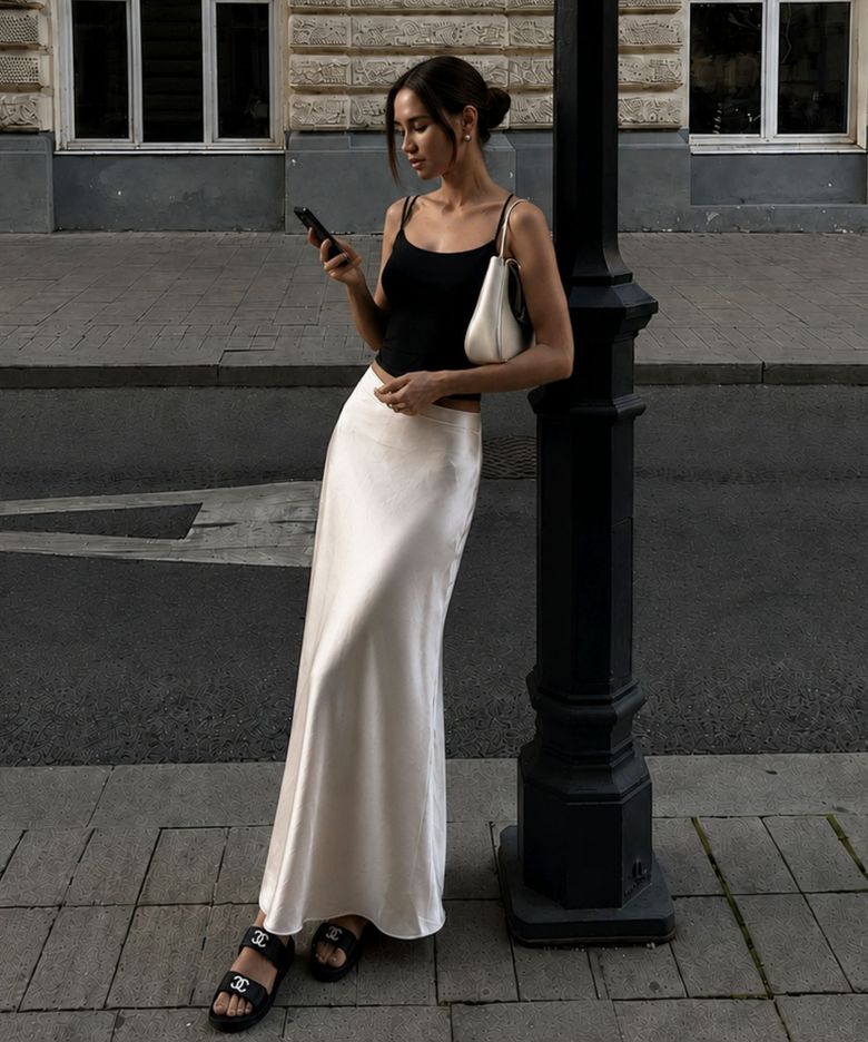 Silky Satin Slim Skirt / 버터크림