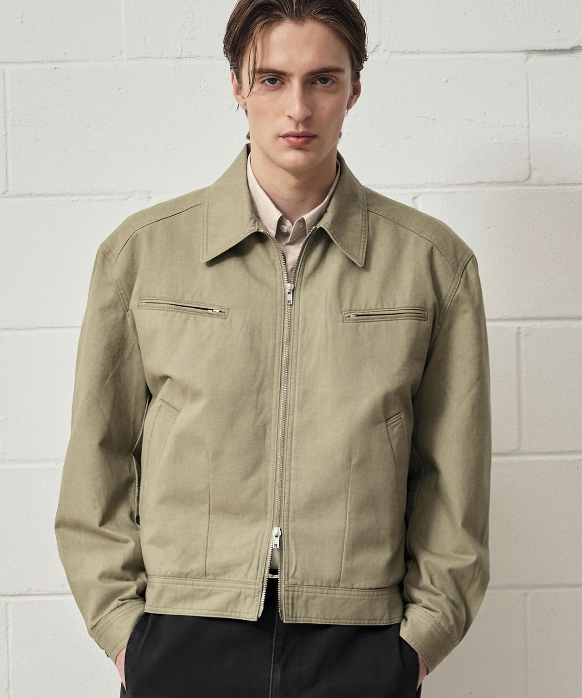 드로우핏(DRAW FIT) 브란도 워시드 코튼 스윙탑 자켓 [KHAKI BEIGE]