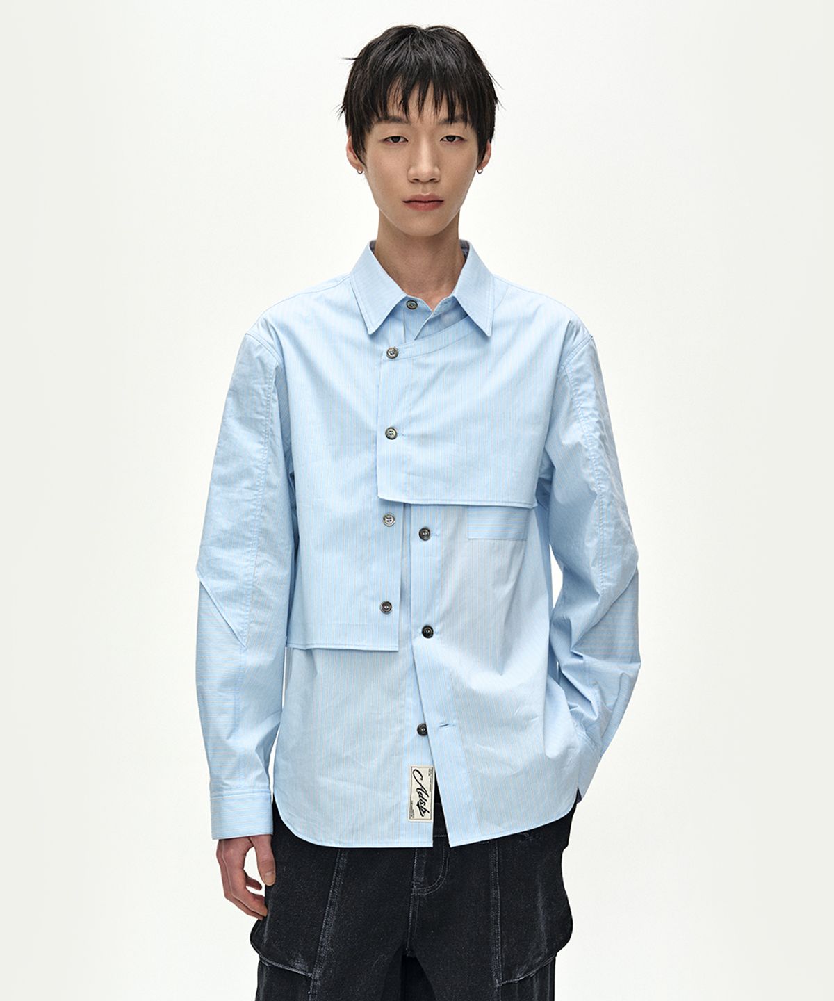 앤더슨벨(ADSB ANDERSSON BELL) MAEY STRIPE LAYERED SHIRT (BLUE STRIPE)