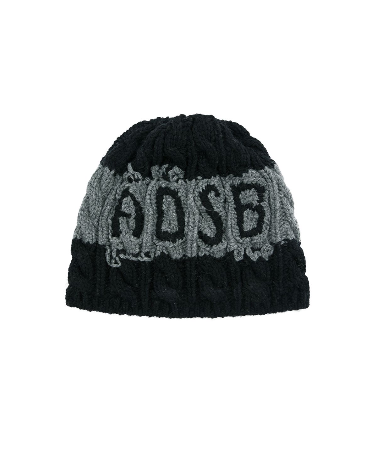앤더슨벨(ADSB ANDERSSON BELL) UNISEX ADSB CABLE CASHMERE BEANIE (BLACK/GREY)